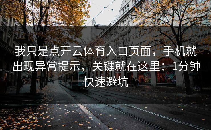 我只是点开云体育入口页面，手机就出现异常提示，关键就在这里：1分钟快速避坑